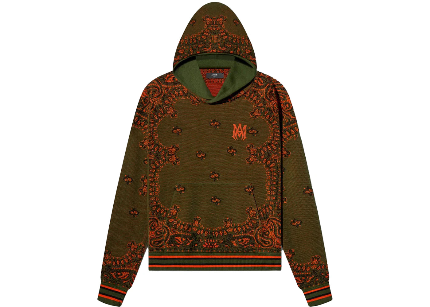 AMIRI Bandana Paisley Hoodie Green