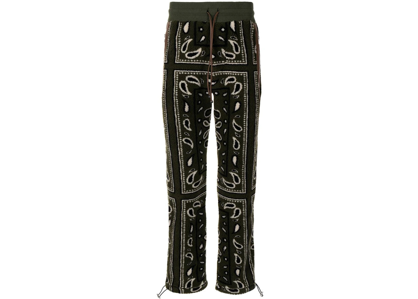 AMIRI Bandana Print Fleece Sweatpants Military Green