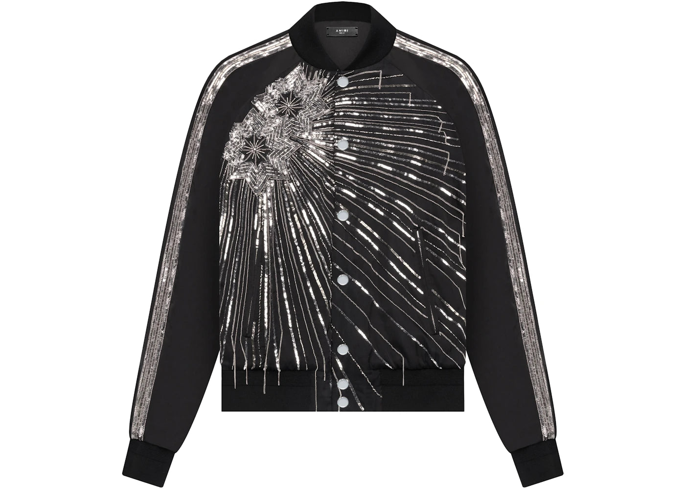 AMIRI Beaded Star Bomber Jacket Black