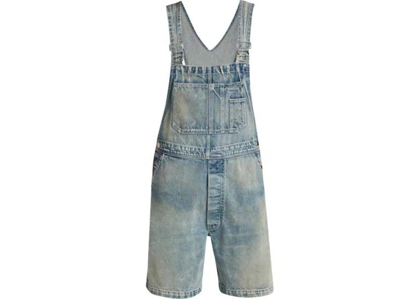 AMIRI Bermuda Denim Overall Shorts Clay Indigo Tobacco