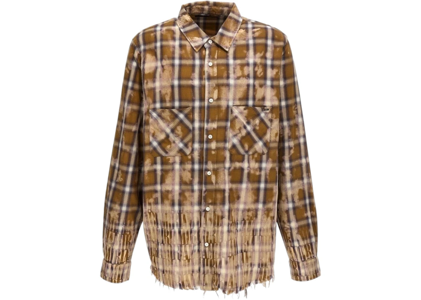 AMIRI Bleached Long Sleeve Brown Shirt Brown