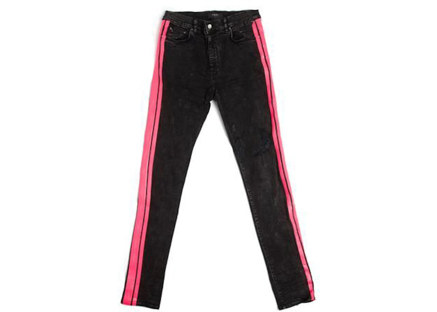 AMIRI Broken Track Acid Wash Jean Black/Neon Pink