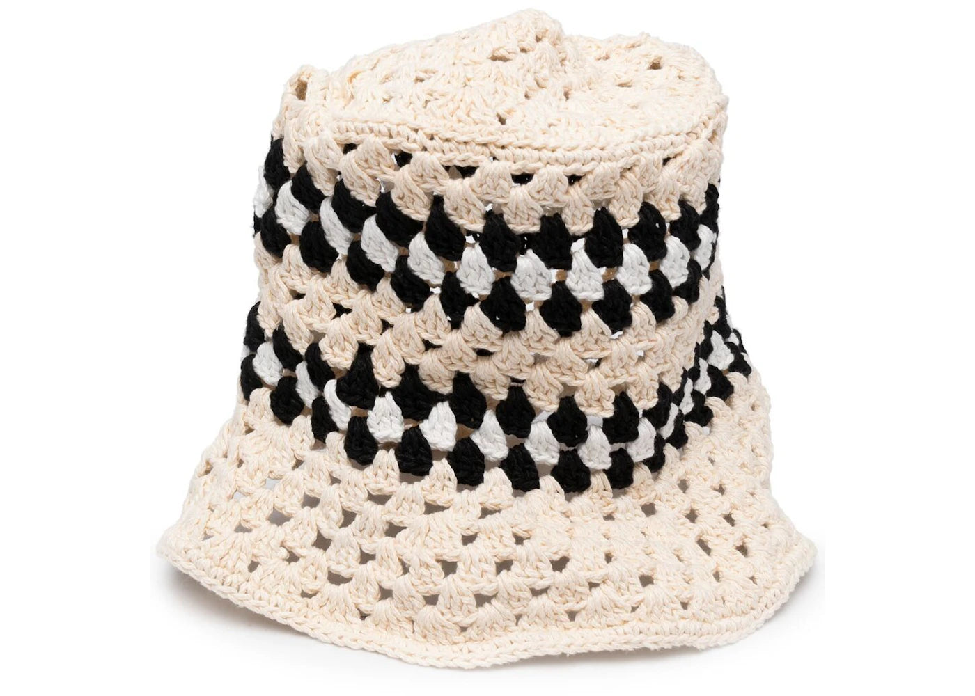 AMIRI Crochet Bucket Hat Beige/Black/White