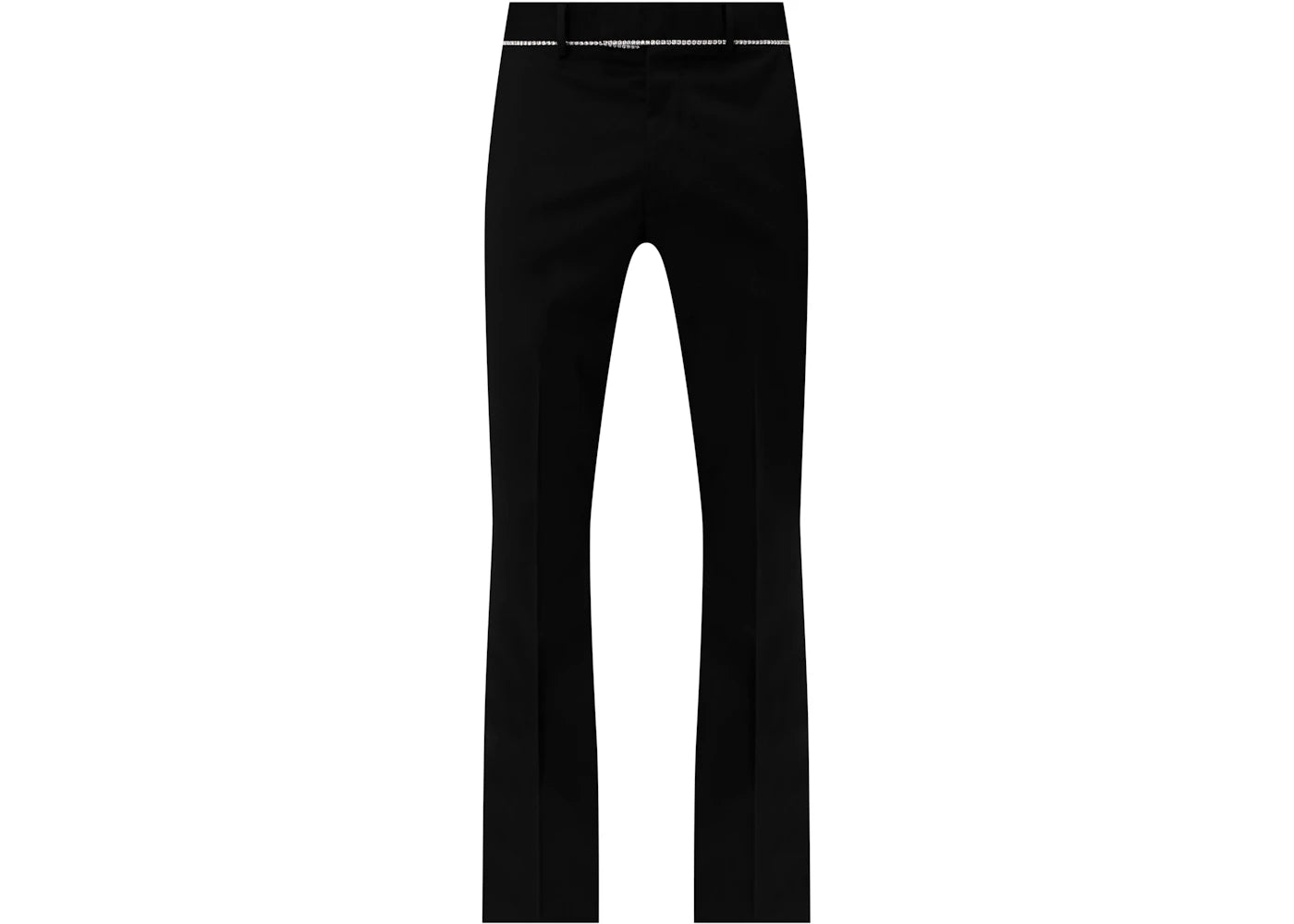 AMIRI Crystal Trim with Split Hem Tailored Flare Pants Black