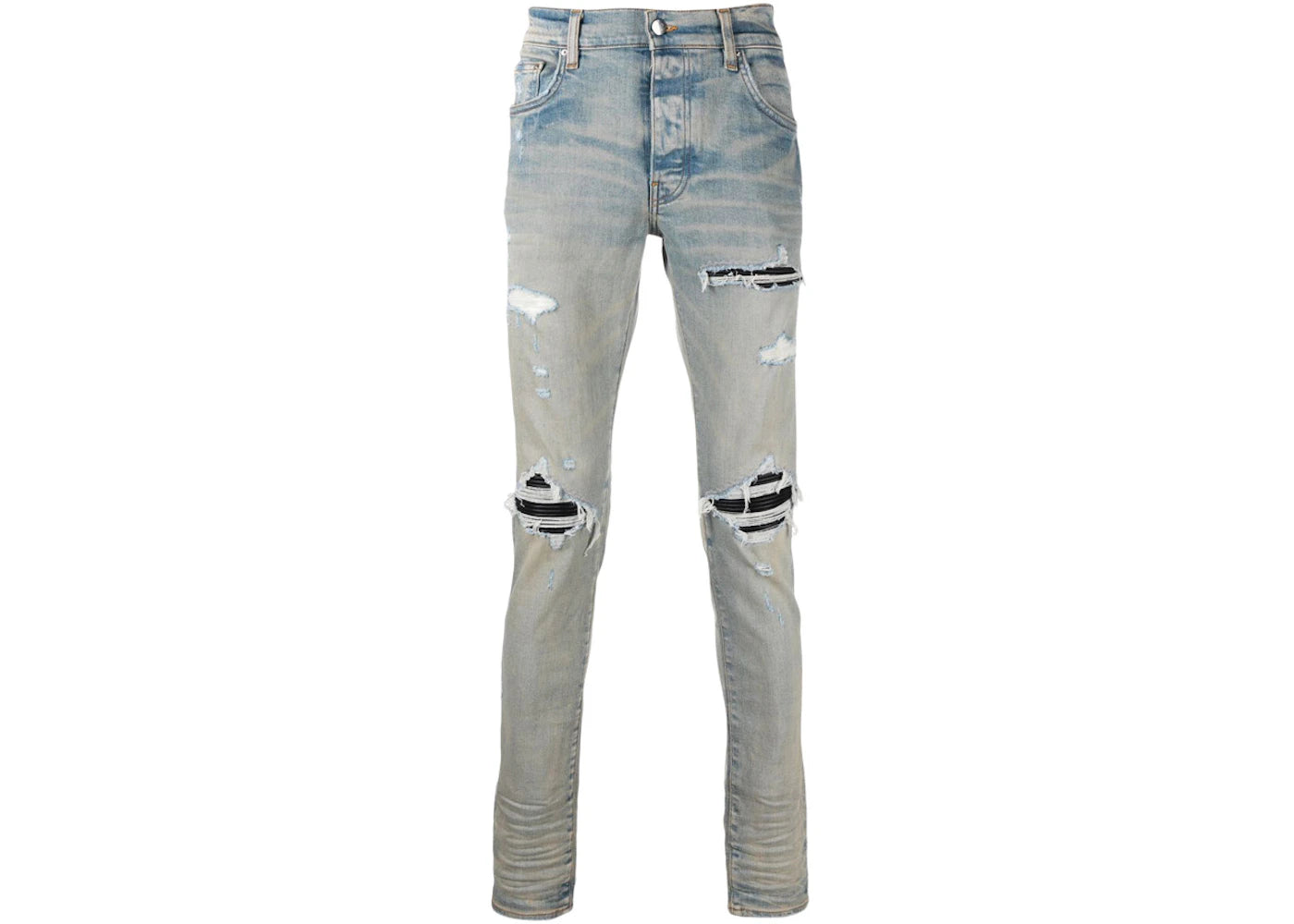 AMIRI Distressed-Finish Ripped Skinny Jeans Clay/Indigo