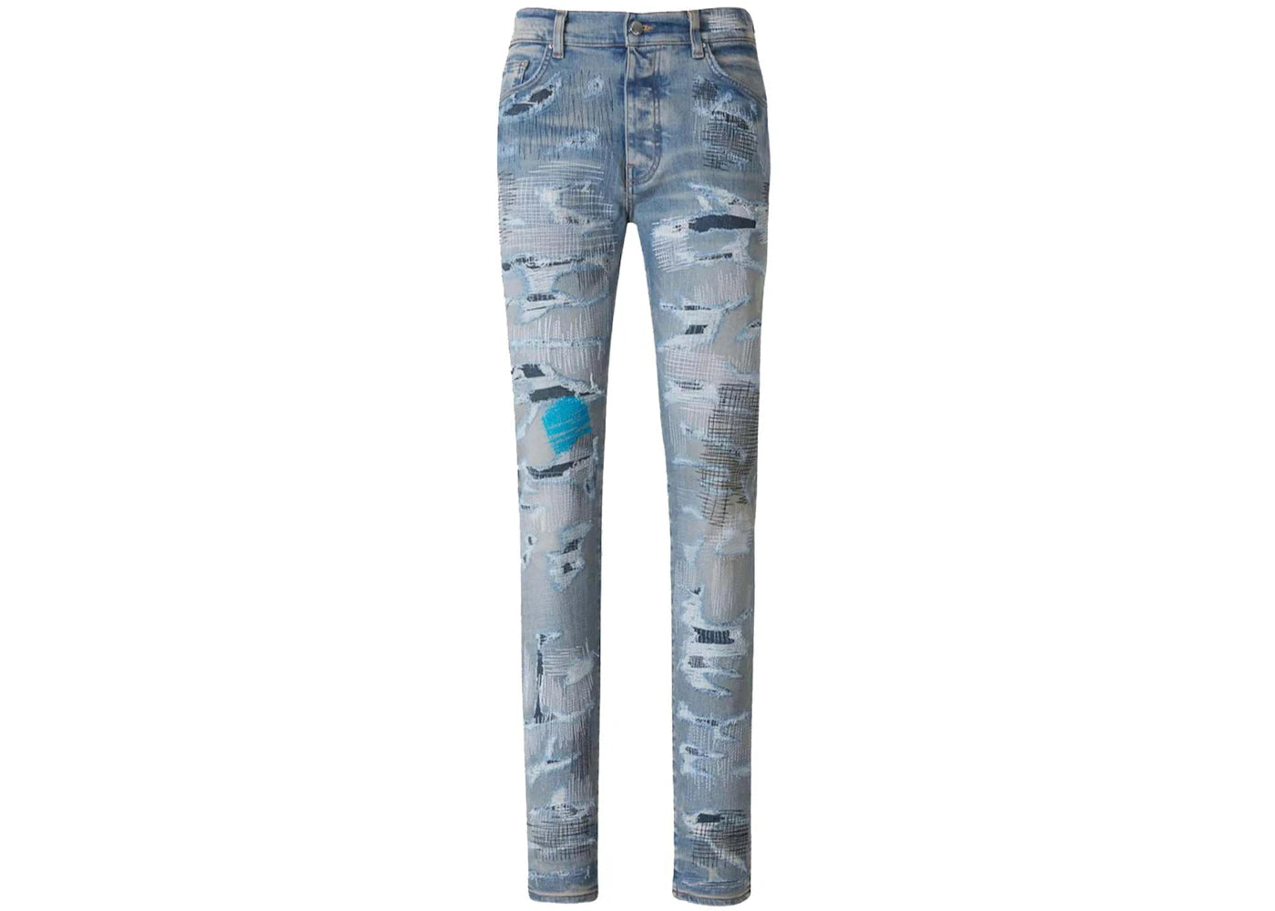 AMIRI Distressed Mid-Rise Jeans Blue