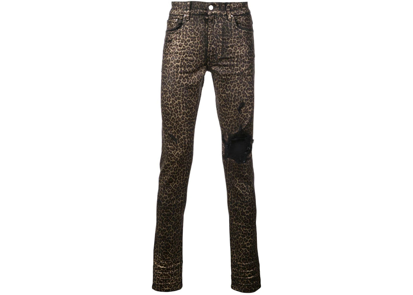 AMIRI Foil Broken Leopard Jean Brown