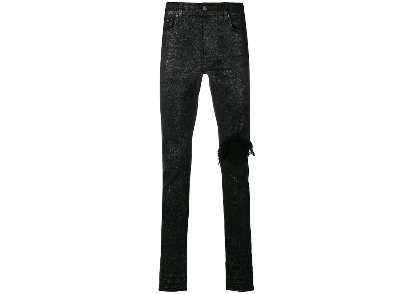 AMIRI Glitter Broken Skinny Jean Black