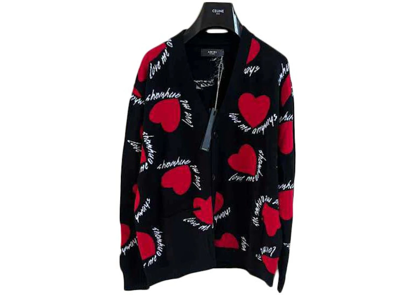 AMIRI Hearts Intarsia Cardigan Black