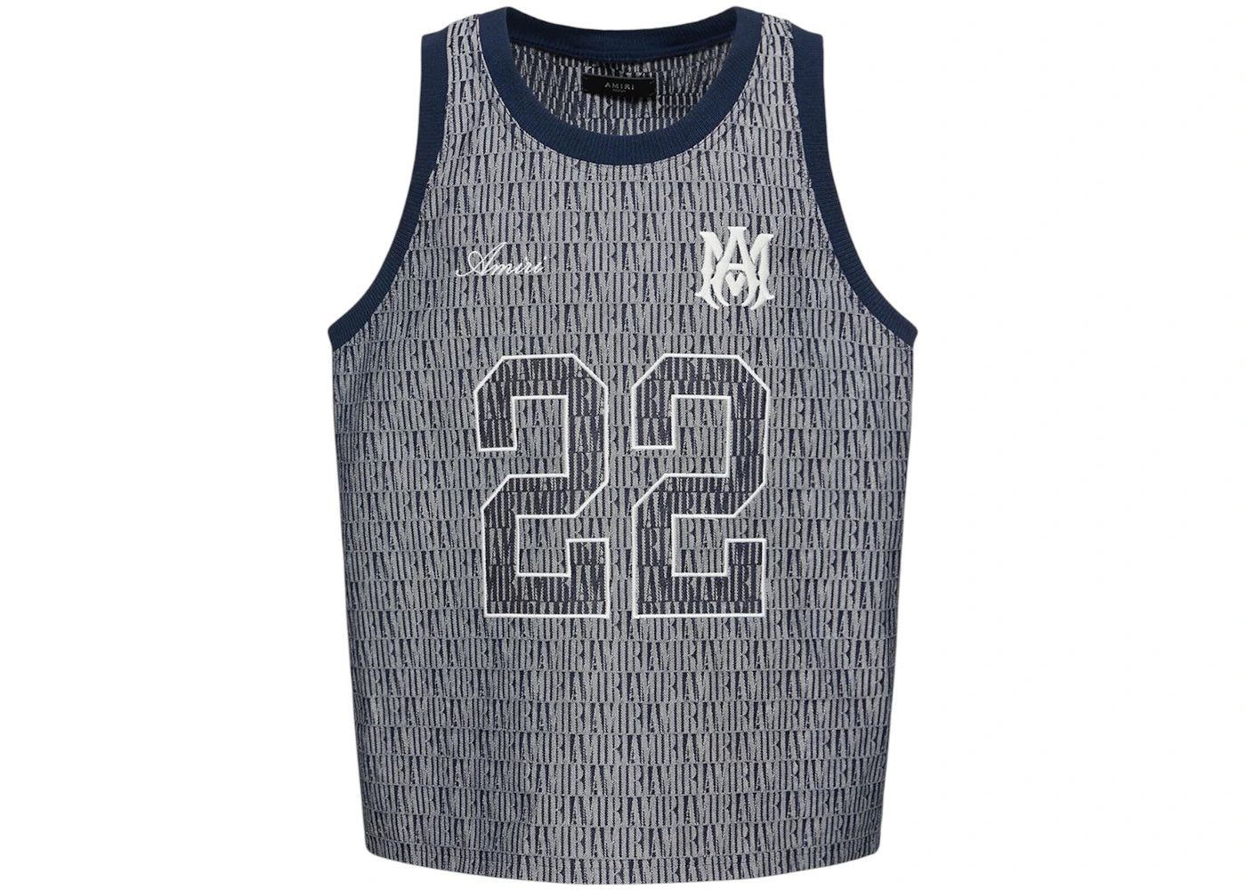 AMIRI Jacquard Basketball Jersey Washed Indigo