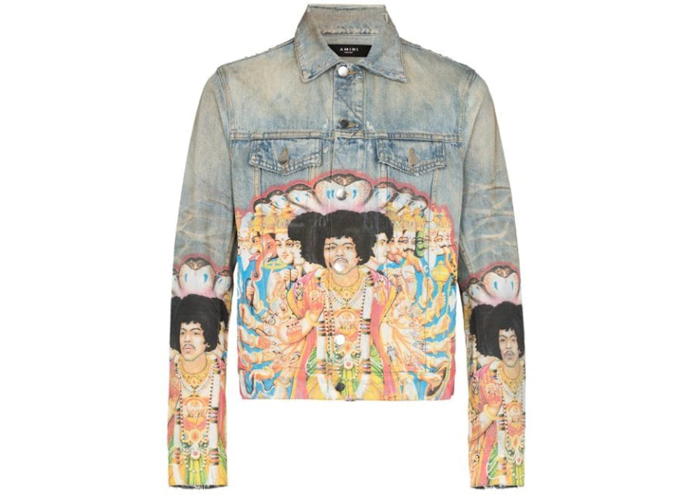 AMIRI Jimi Hendrix Denim Trucker Jacket Bone Indigo