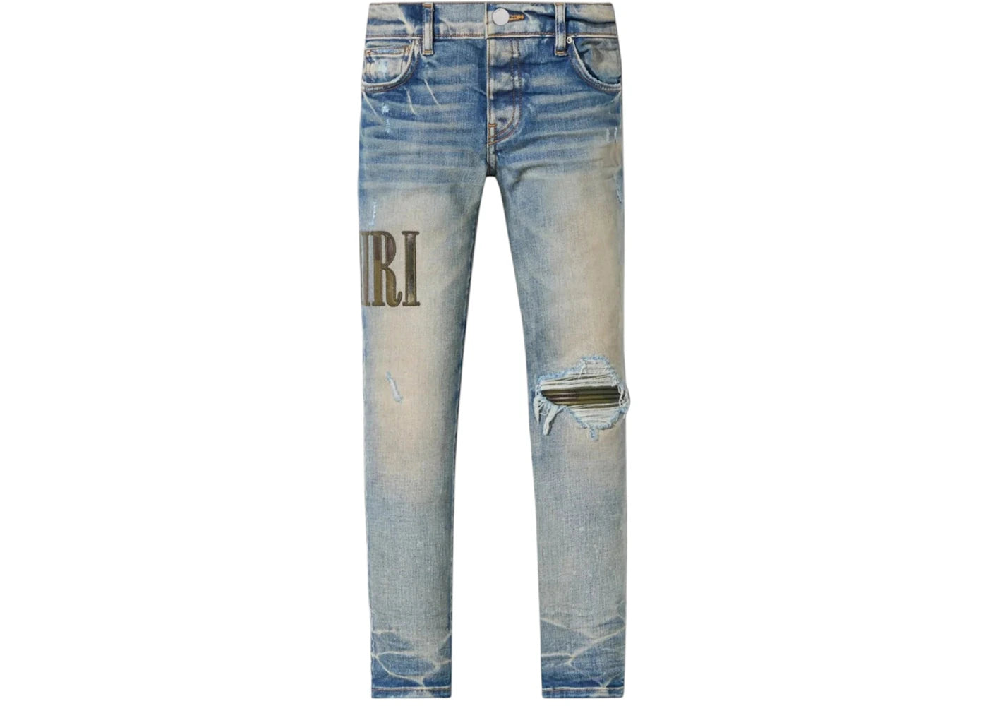 AMIRI Kids' Camo Applique Denim Jeans Clay Indigo