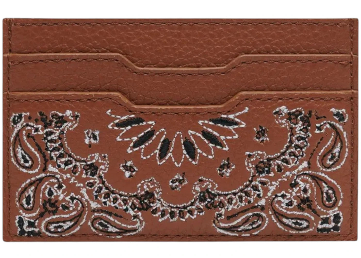 AMIRI Leather Bandana Card Holder Brown
