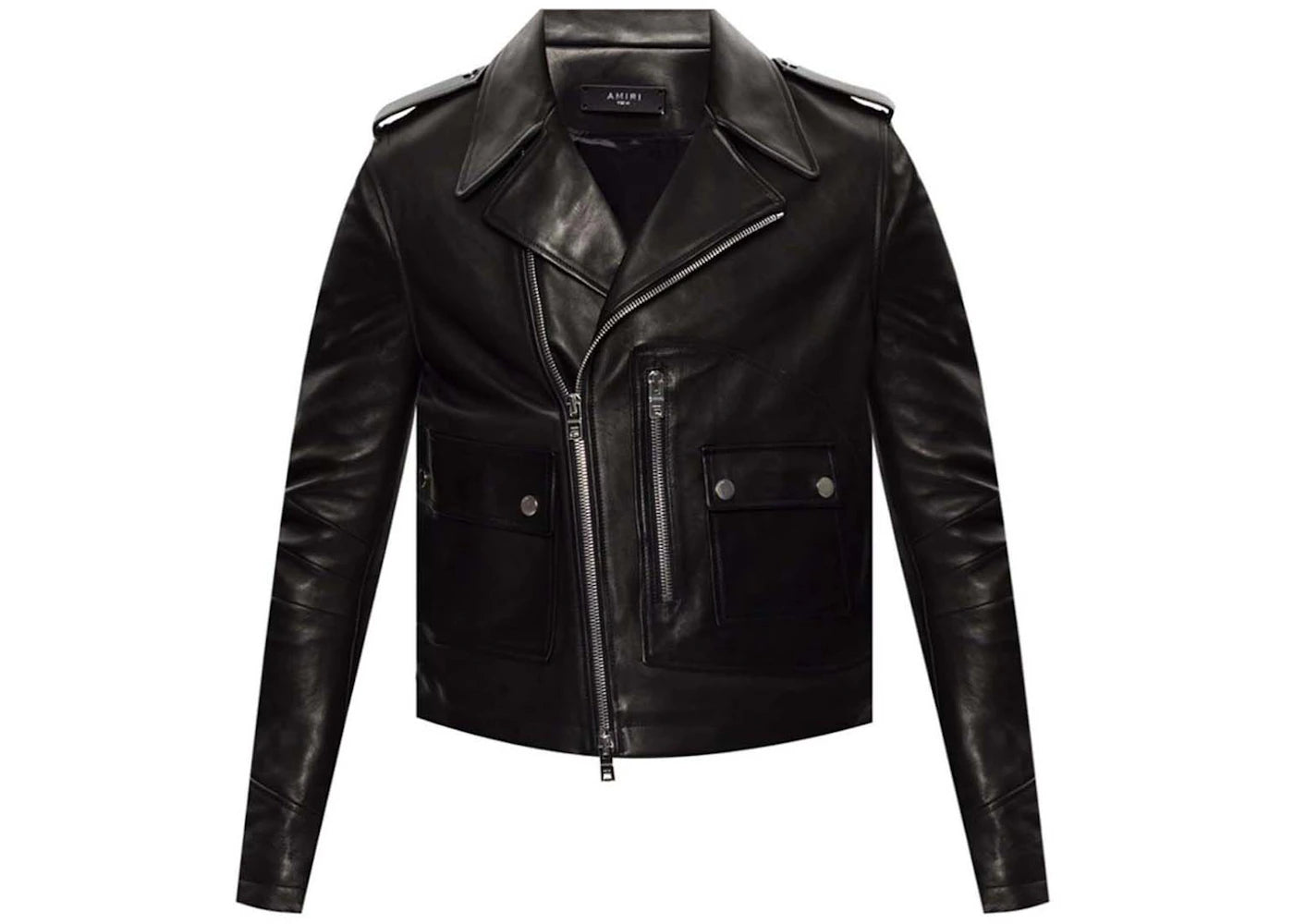 AMIRI Leather Biker Jacket Black