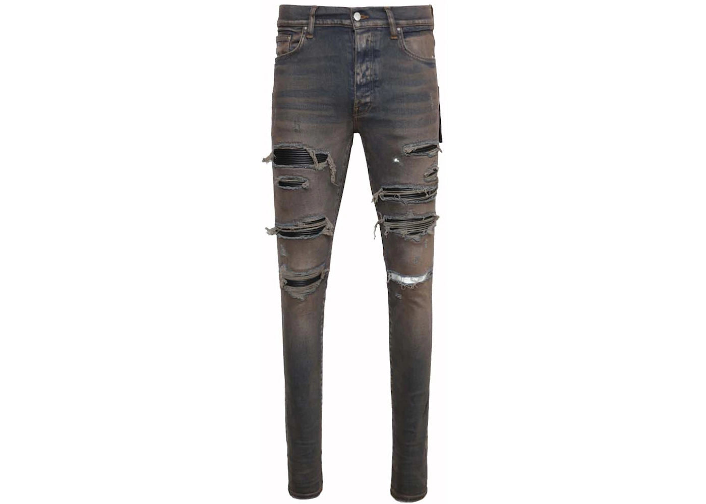 AMIRI Leather Thrasher Jeans Dark Indigo