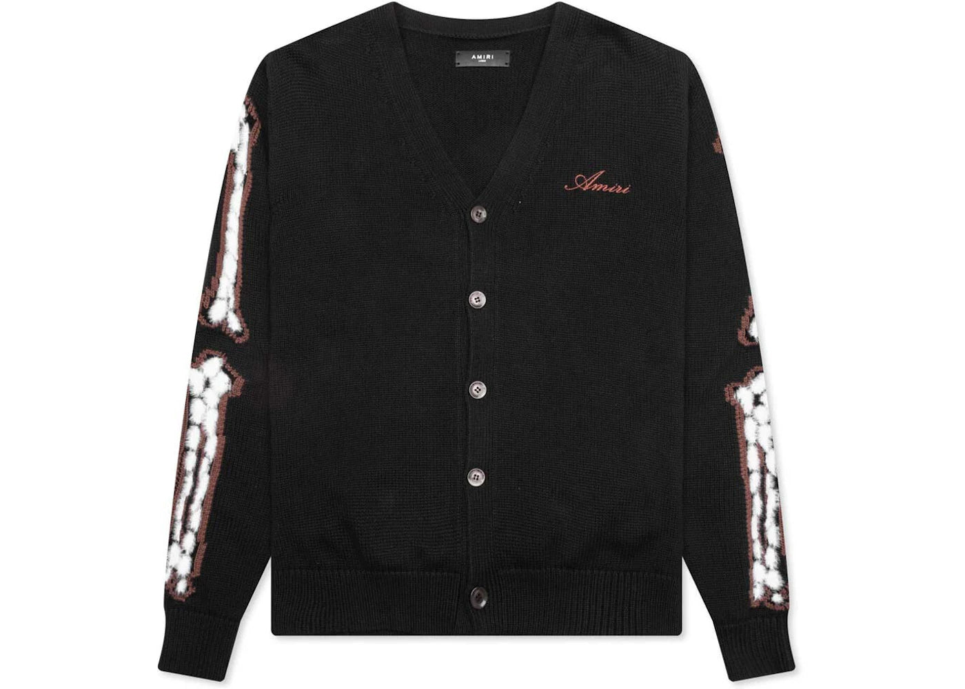 AMIRI Leopard Bones Cardigan Black