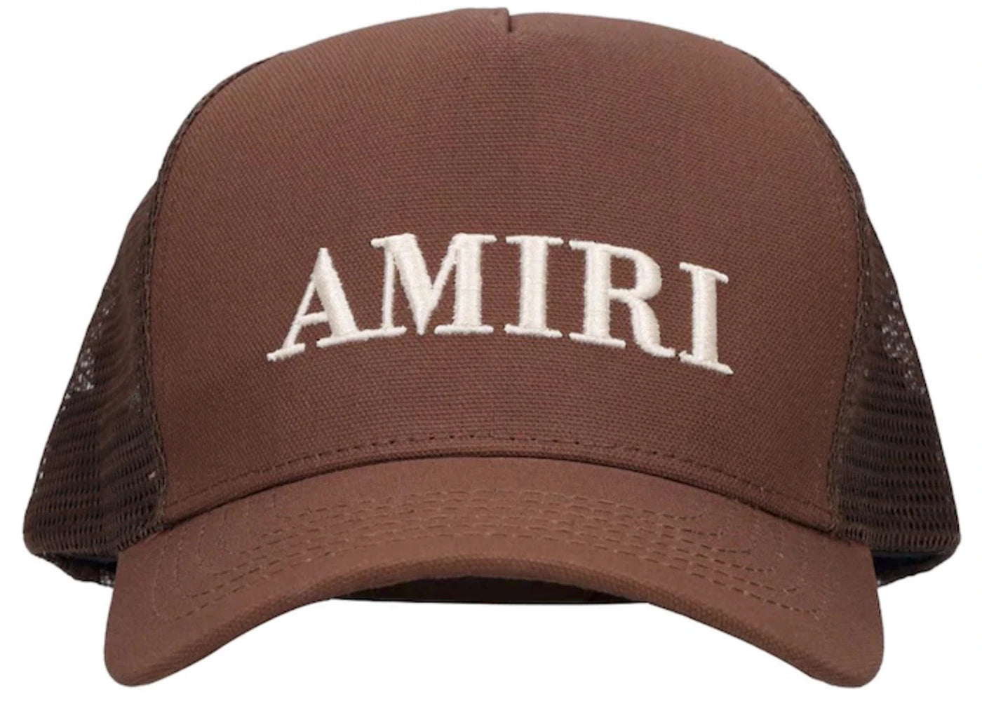 AMIRI Logo Cotton Canvas Trucker Hat Brown