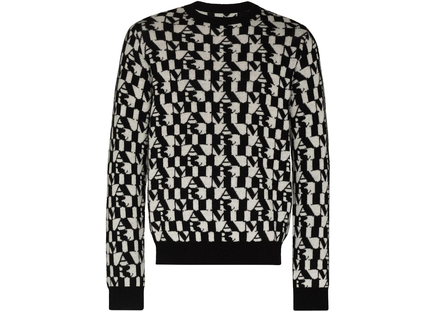 AMIRI Logo Jacquard Cashmere Sweater Black/White