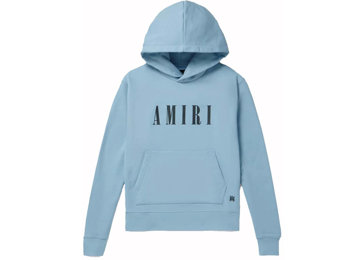 AMIRI Logo-Print Cotton Jersey Hoodie Light Blue