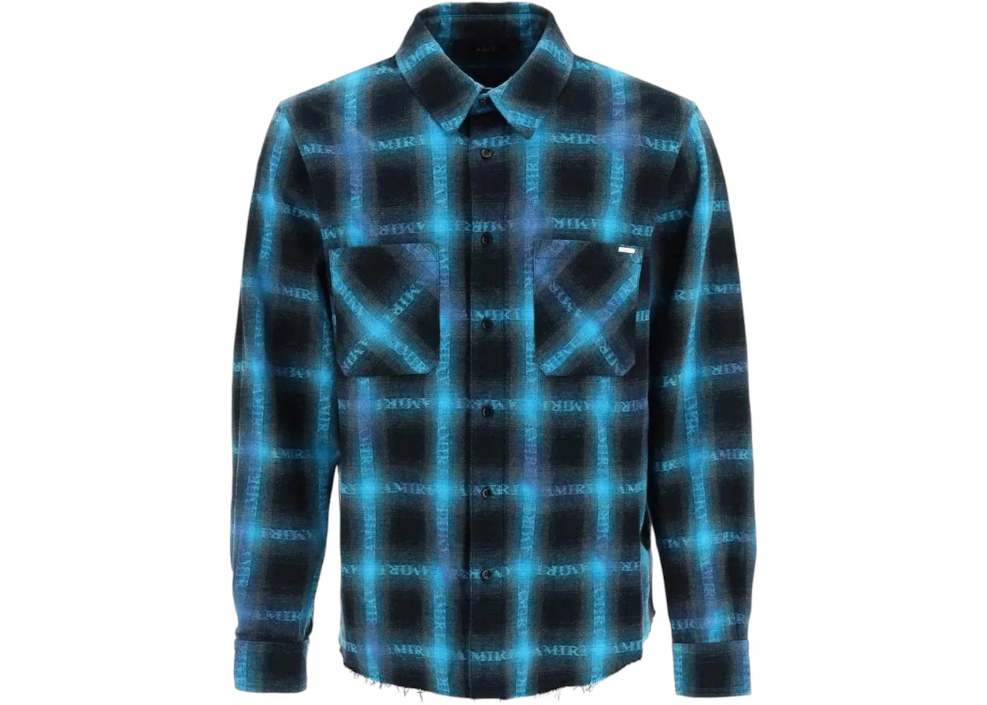 AMIRI Long Sleeve Plaid Shirt Blue