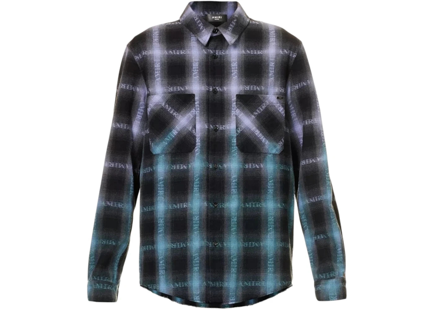 AMIRI Long Sleeve Plaid Shirt Purple