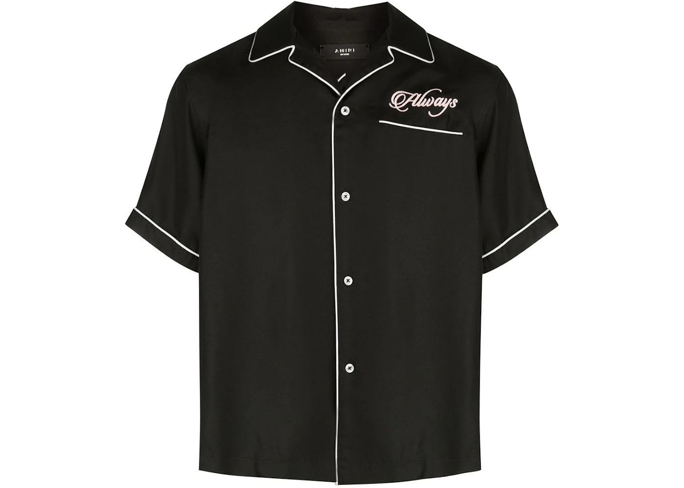AMIRI Loving You Satin Pajama Shirt Black