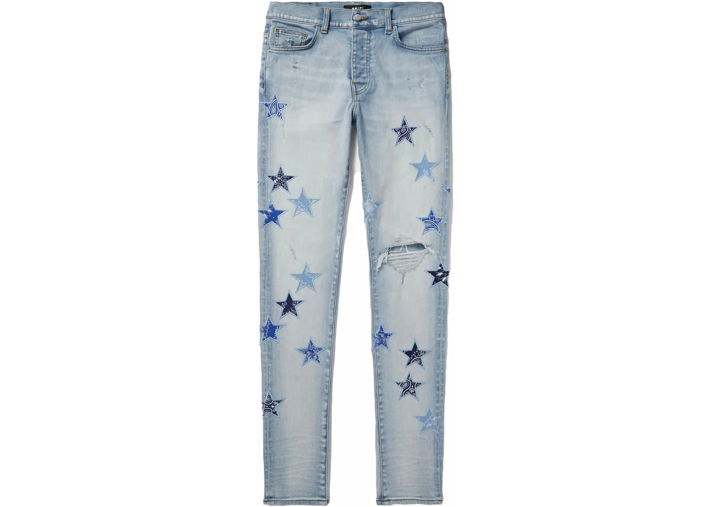 AMIRI MX1 Bandana Star Jeans Light Indigo Blue