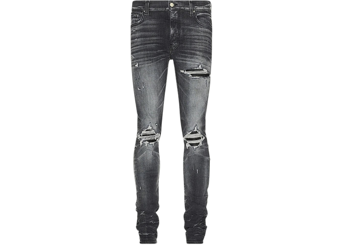 AMIRI MX1 Leather Storm Jeans Grey