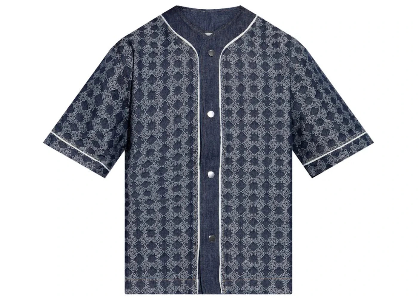 AMIRI Ma Quad Denim Baseball Shirt Raw Indigo
