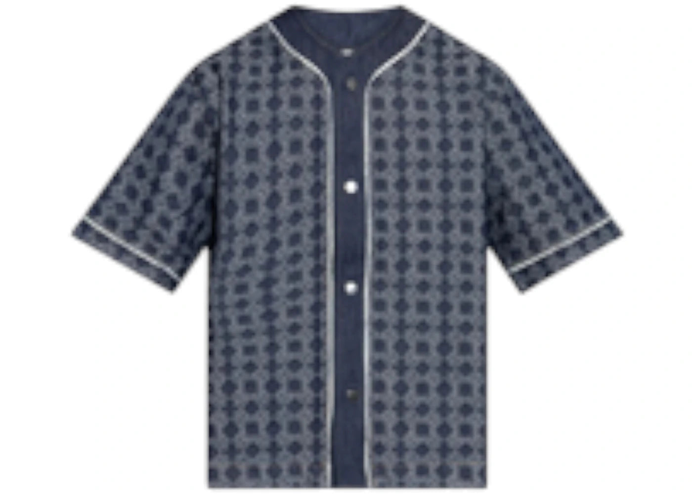 AMIRI Ma Quad Denim Baseball Shirt Raw Indigo