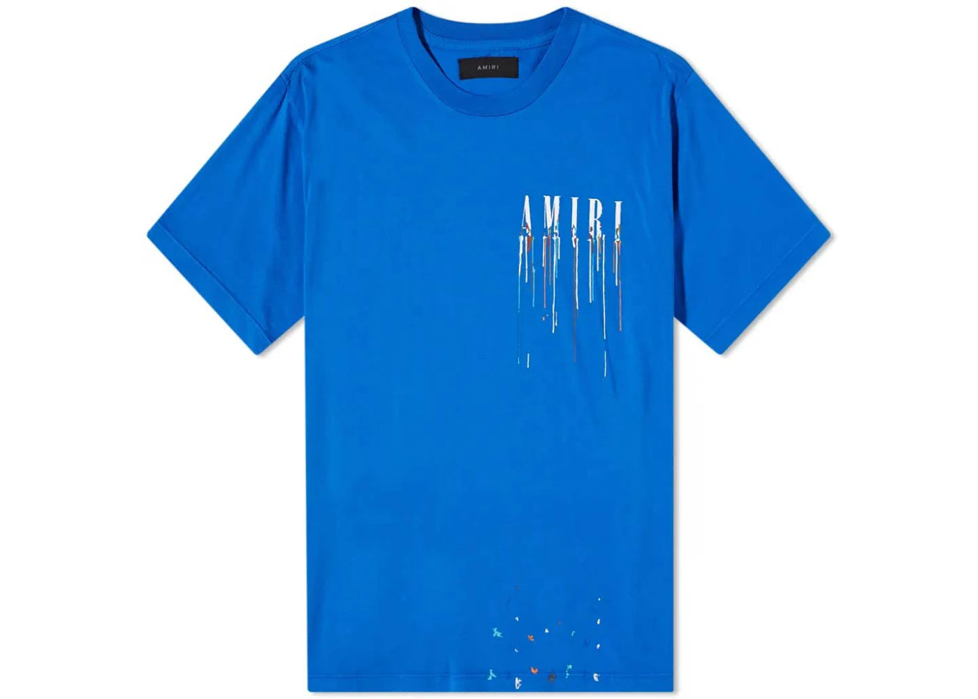 AMIRI Paint Drip Core Logo Tee Blue/White