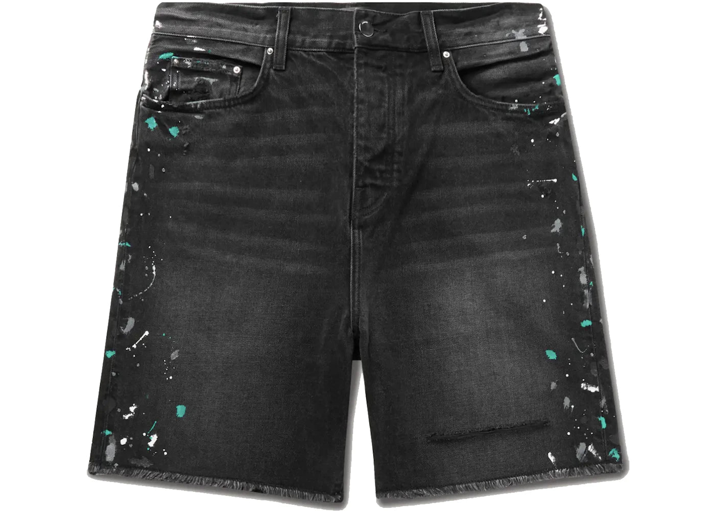 AMIRI Paint Splatter Denim Shorts Black