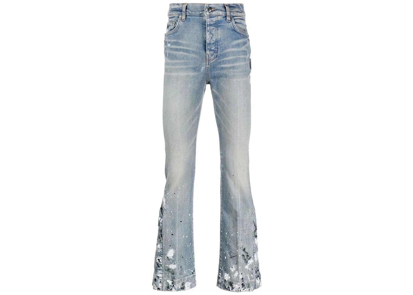 AMIRI Paint Splatter Flare Jean Clay Indigo