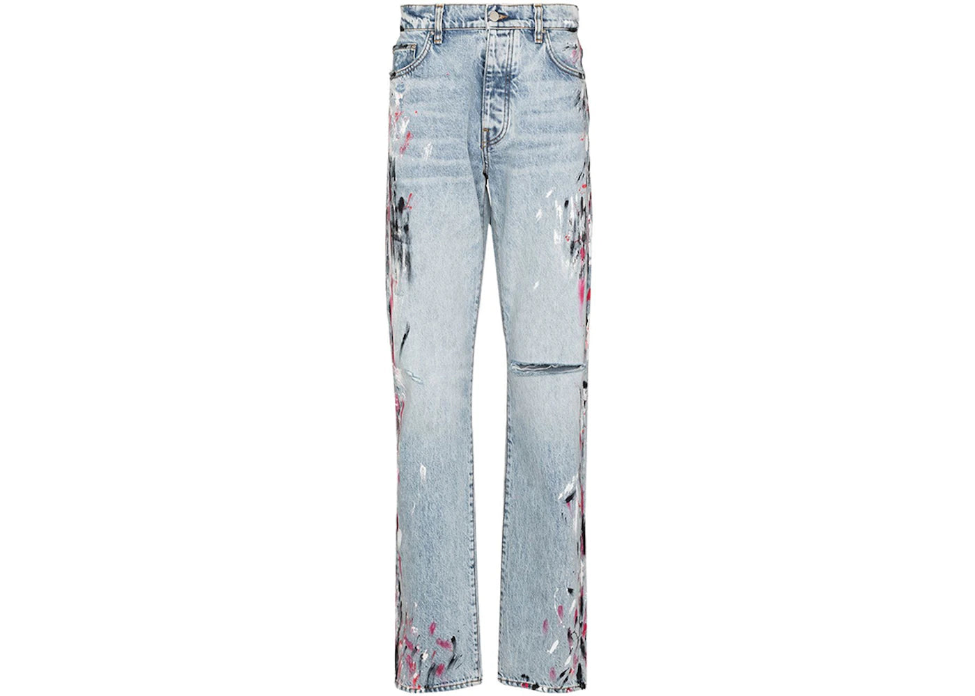 AMIRI Paint Splatter Straight Leg Jeans Blue/Multi