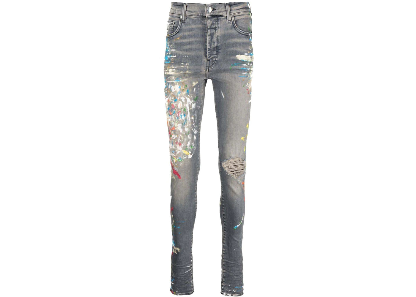 AMIRI Painted Skinny Jeans Grey