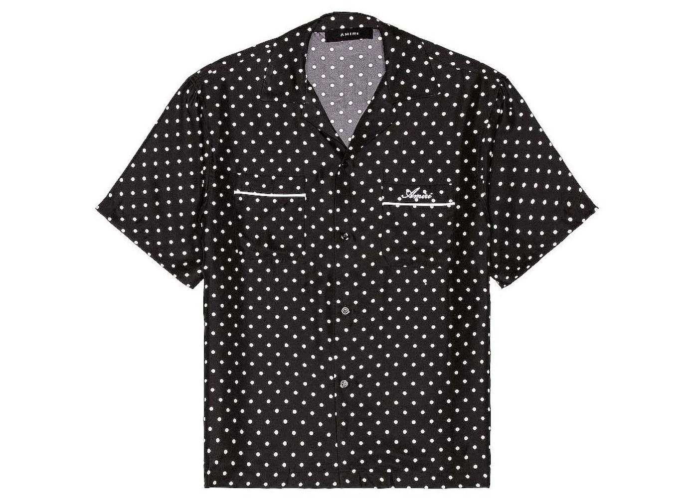 AMIRI Pajama Silk Polka Dot Shirt Black/Natural