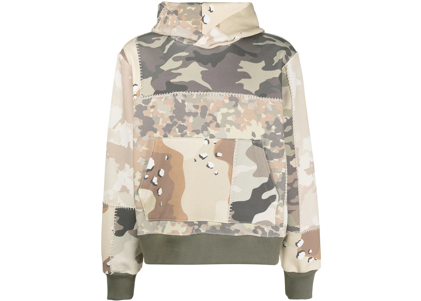 AMIRI Patchwork Camoflage Terry Hoodie Beige