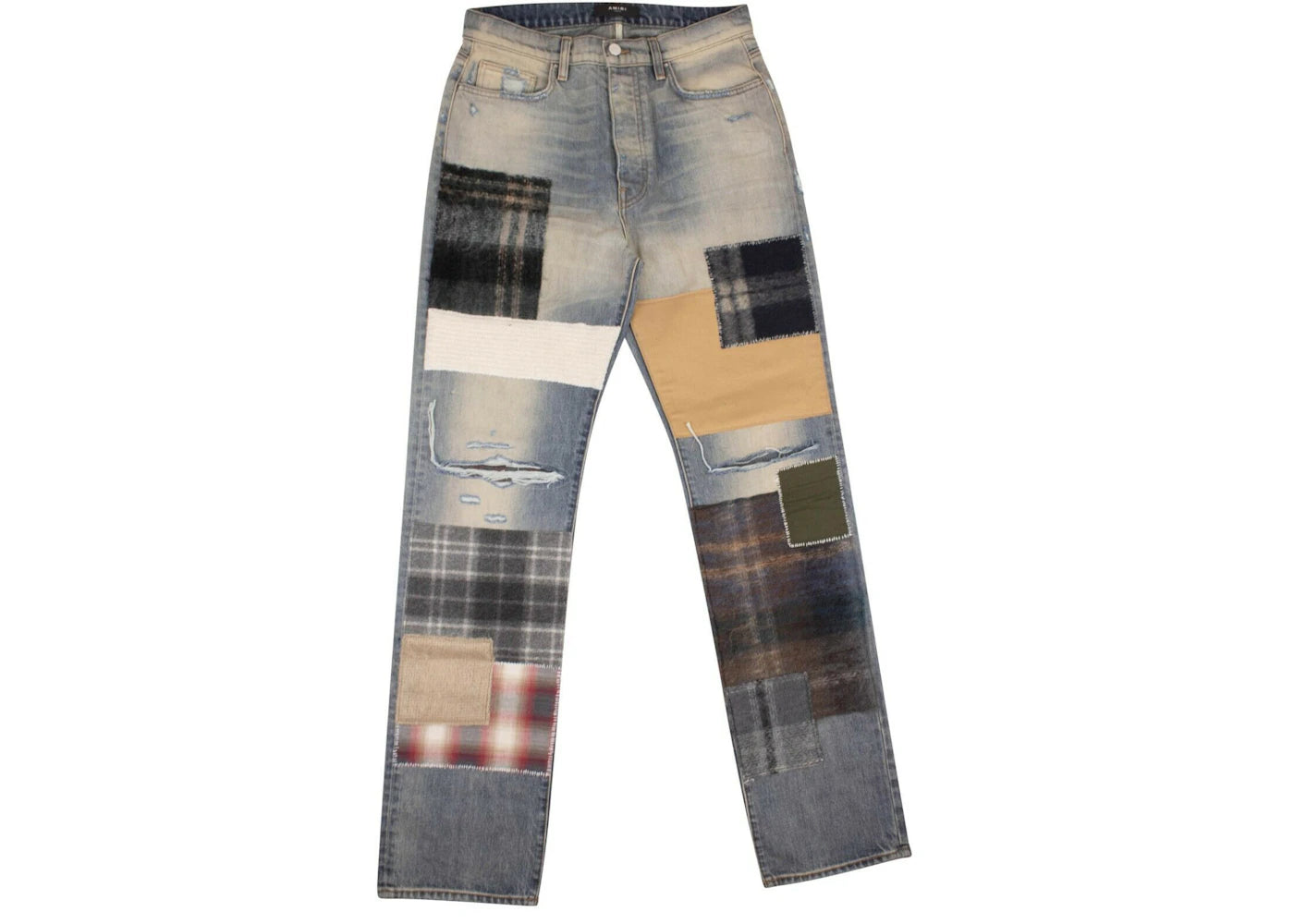 AMIRI Patchwork Loose Fit Jeans Blue