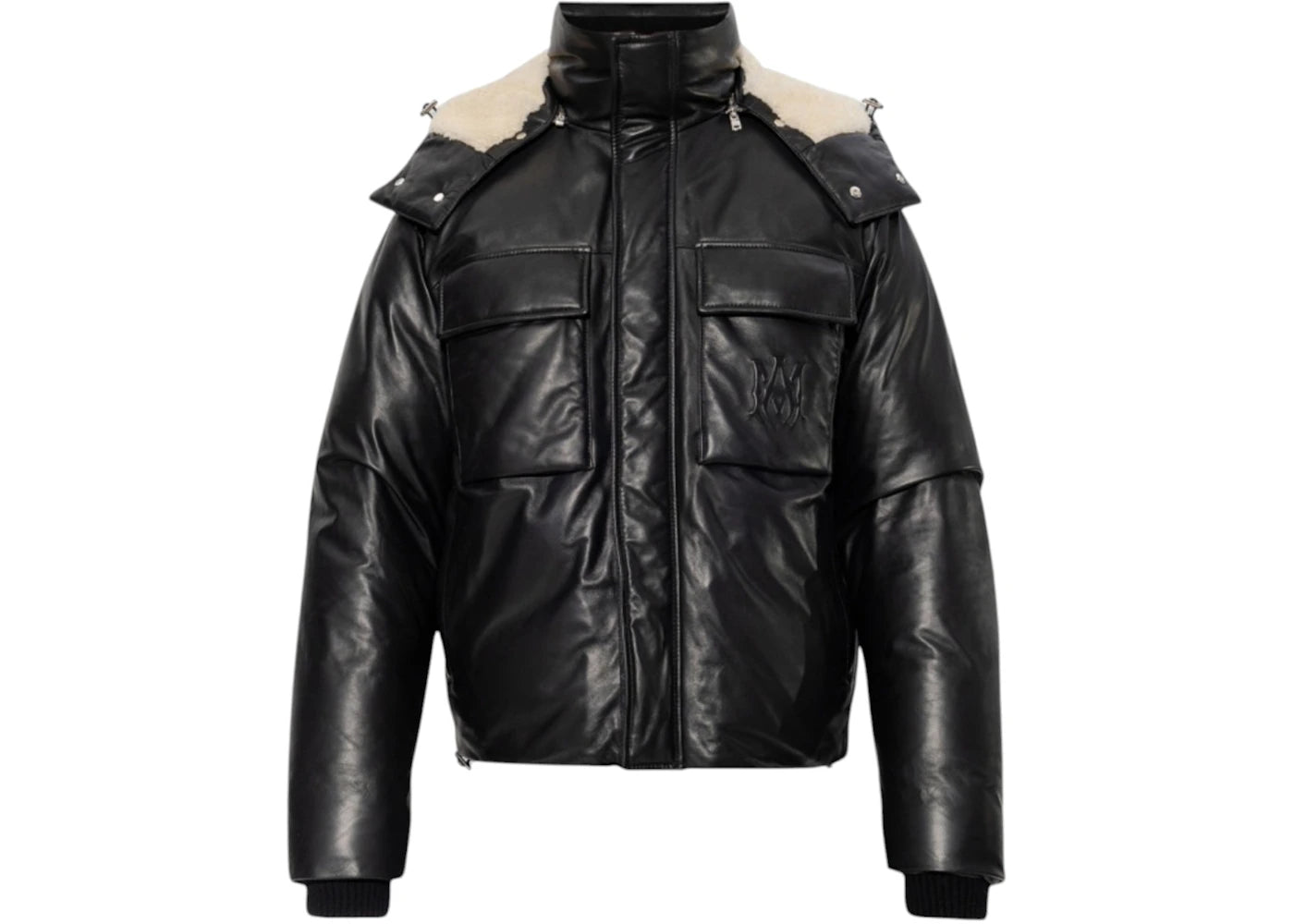 AMIRI Plain Leather Jacket Black