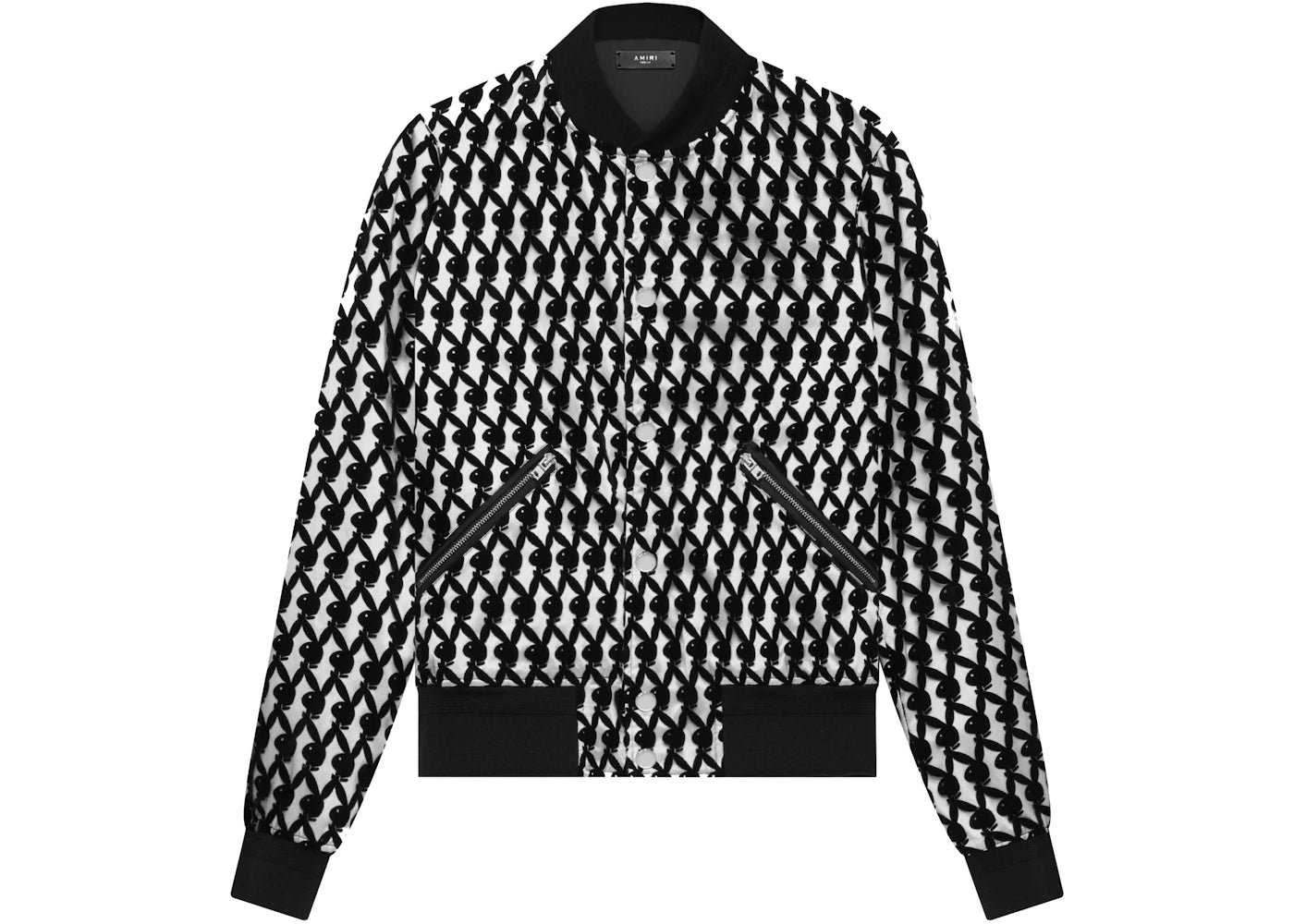 AMIRI Playboy Flocked Bomber Jacket Black