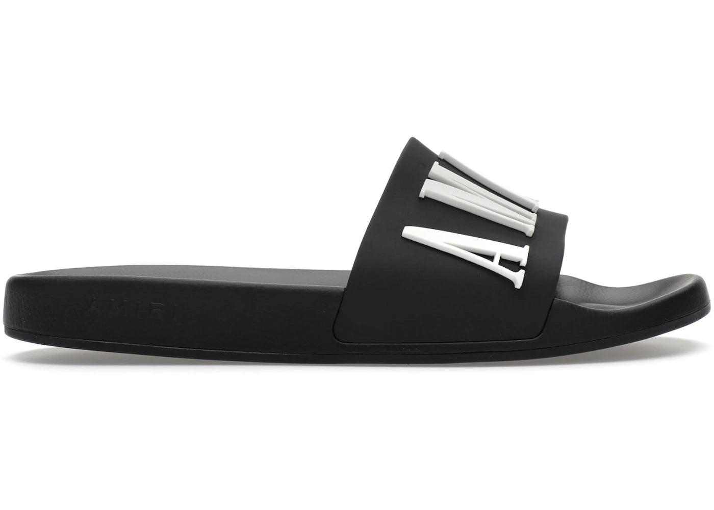 AMIRI Pool Slide Debossed Logo Black Black White