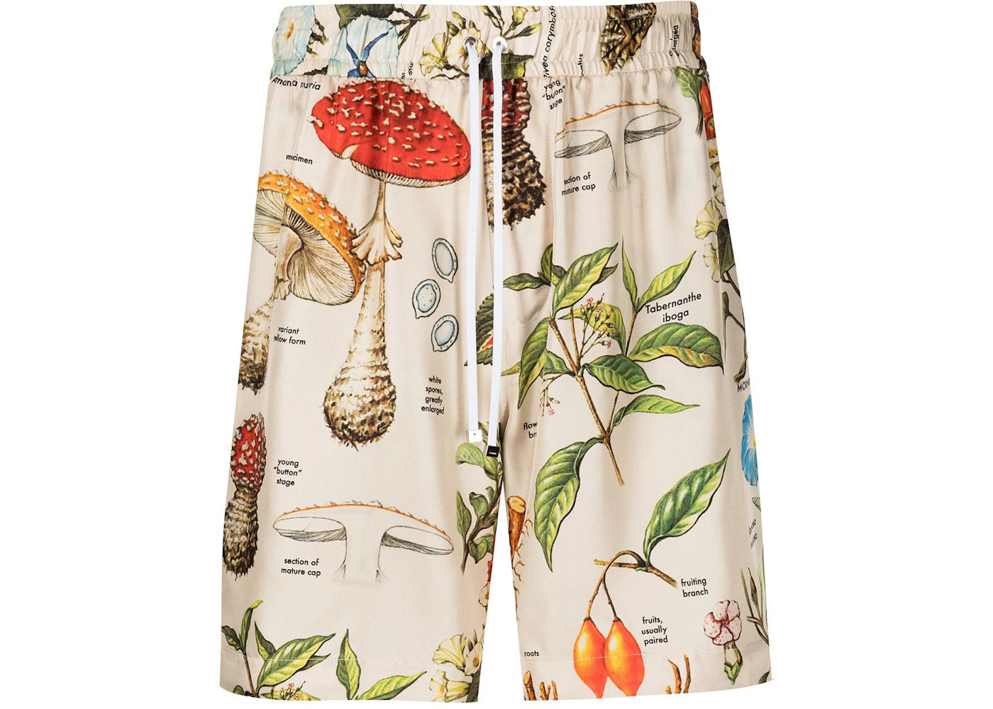 AMIRI Psychedelic Mushroom Silk Shorts Natural