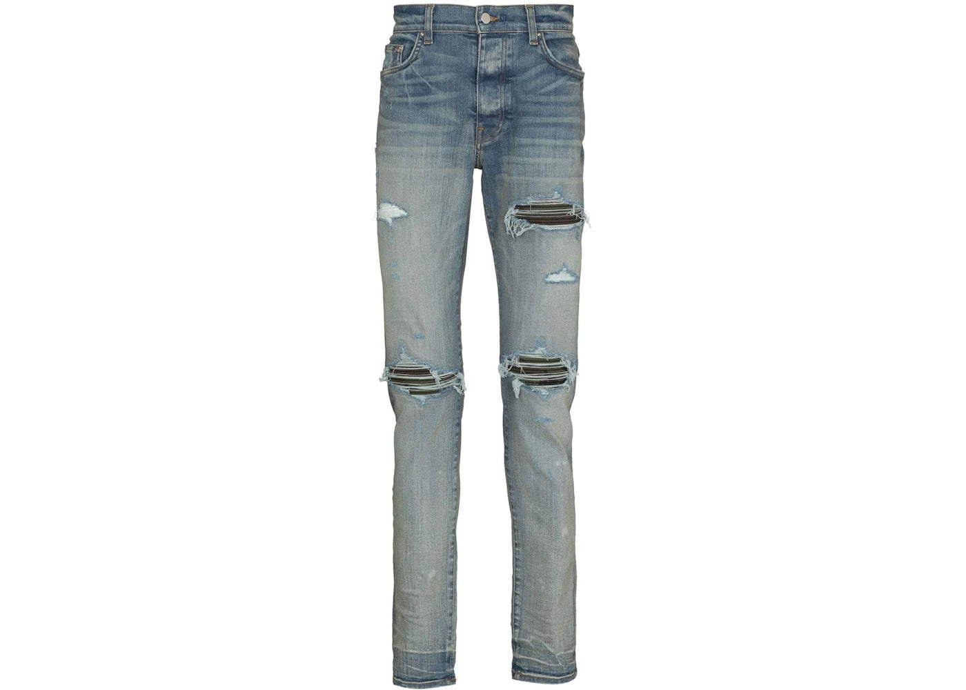 AMIRI Ripped Distressed Skinny Jeans Clay Indigo