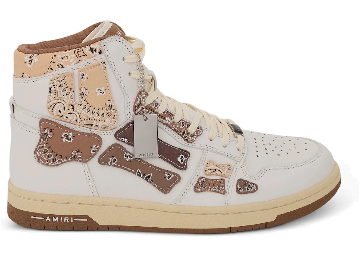 AMIRI Skel Top Hi Bandana Brown White