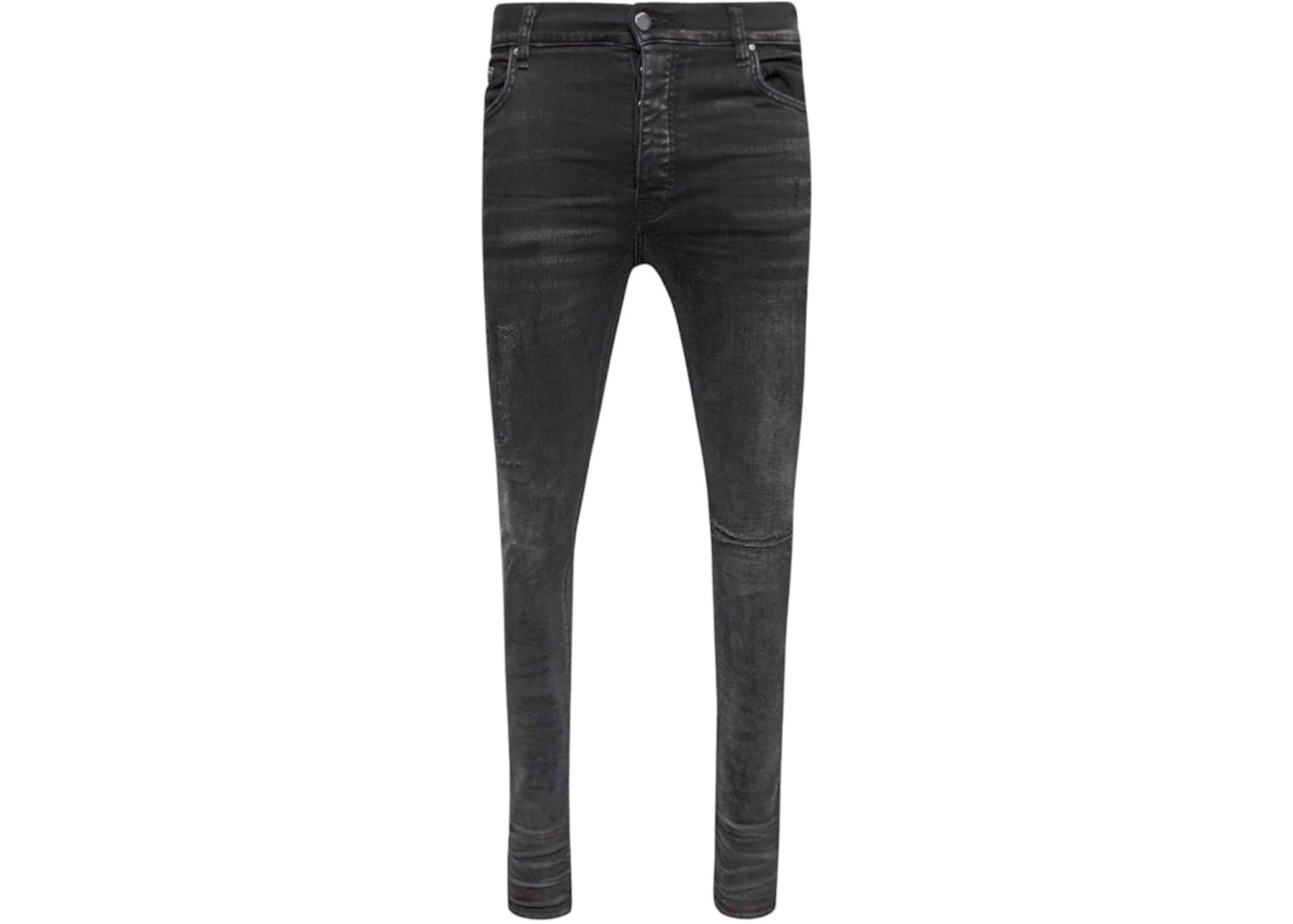 AMIRI Slim Fit Distressed Logo Aged Jeans Black
