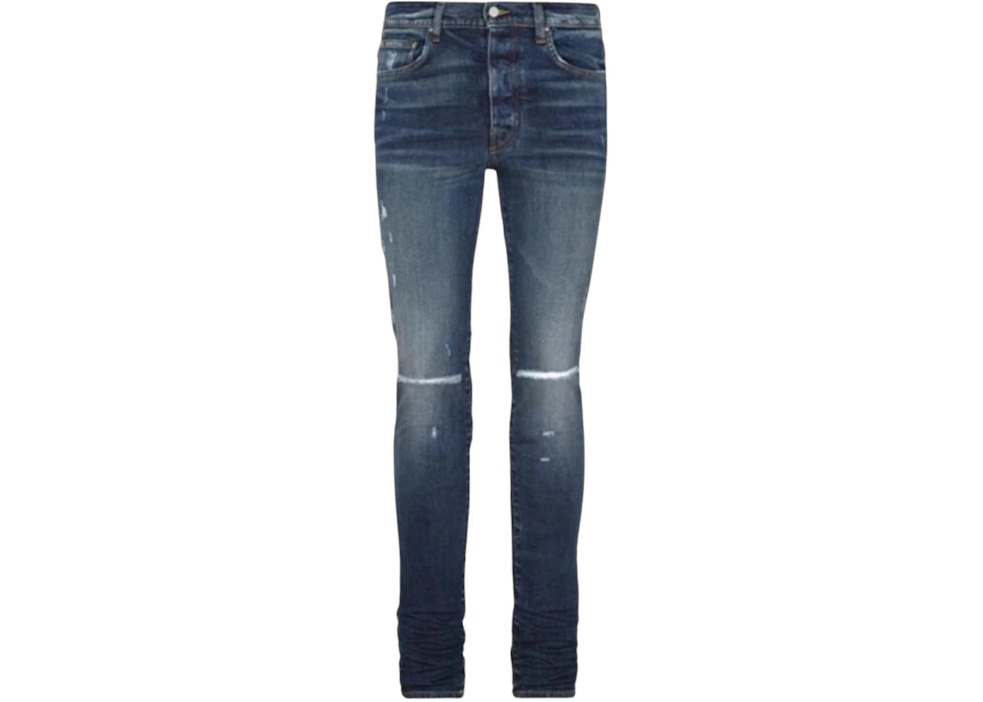 AMIRI Slim Fit Slash Deep Classic Blue Jeans Blue