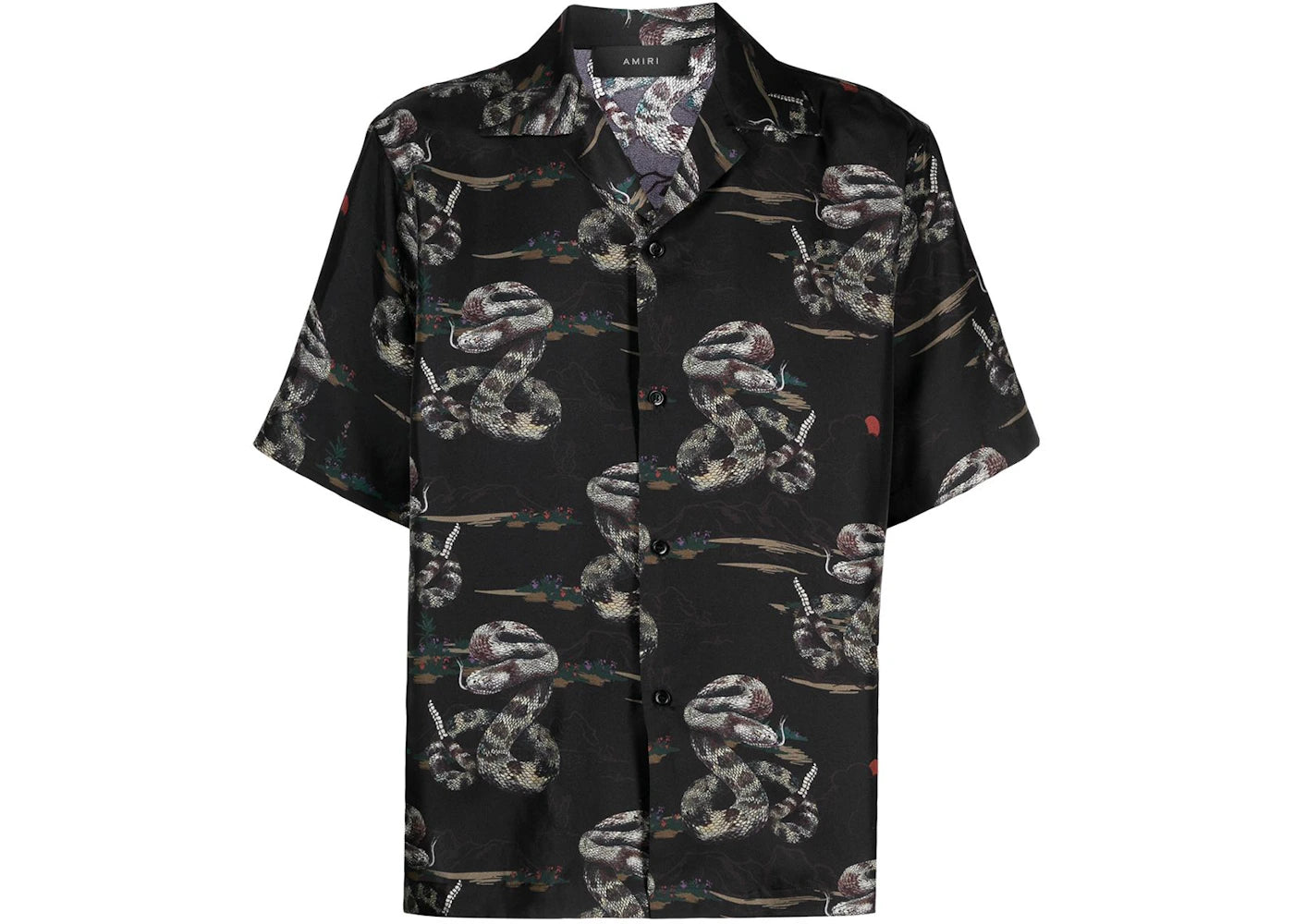 AMIRI Snake Silk Shirt Black