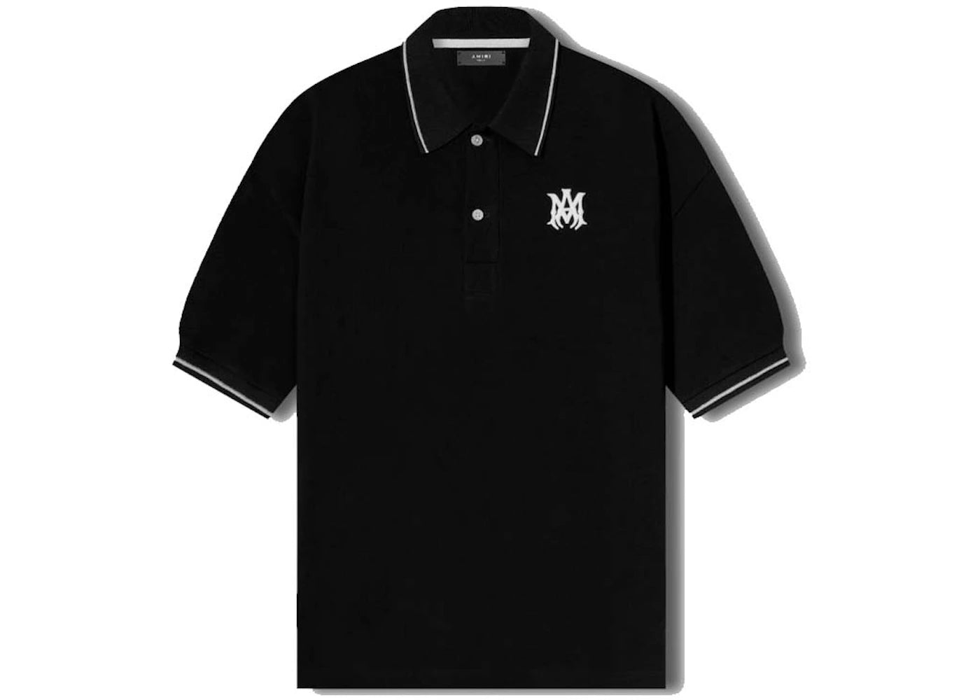 AMIRI Solid Short Sleeve Polo Black