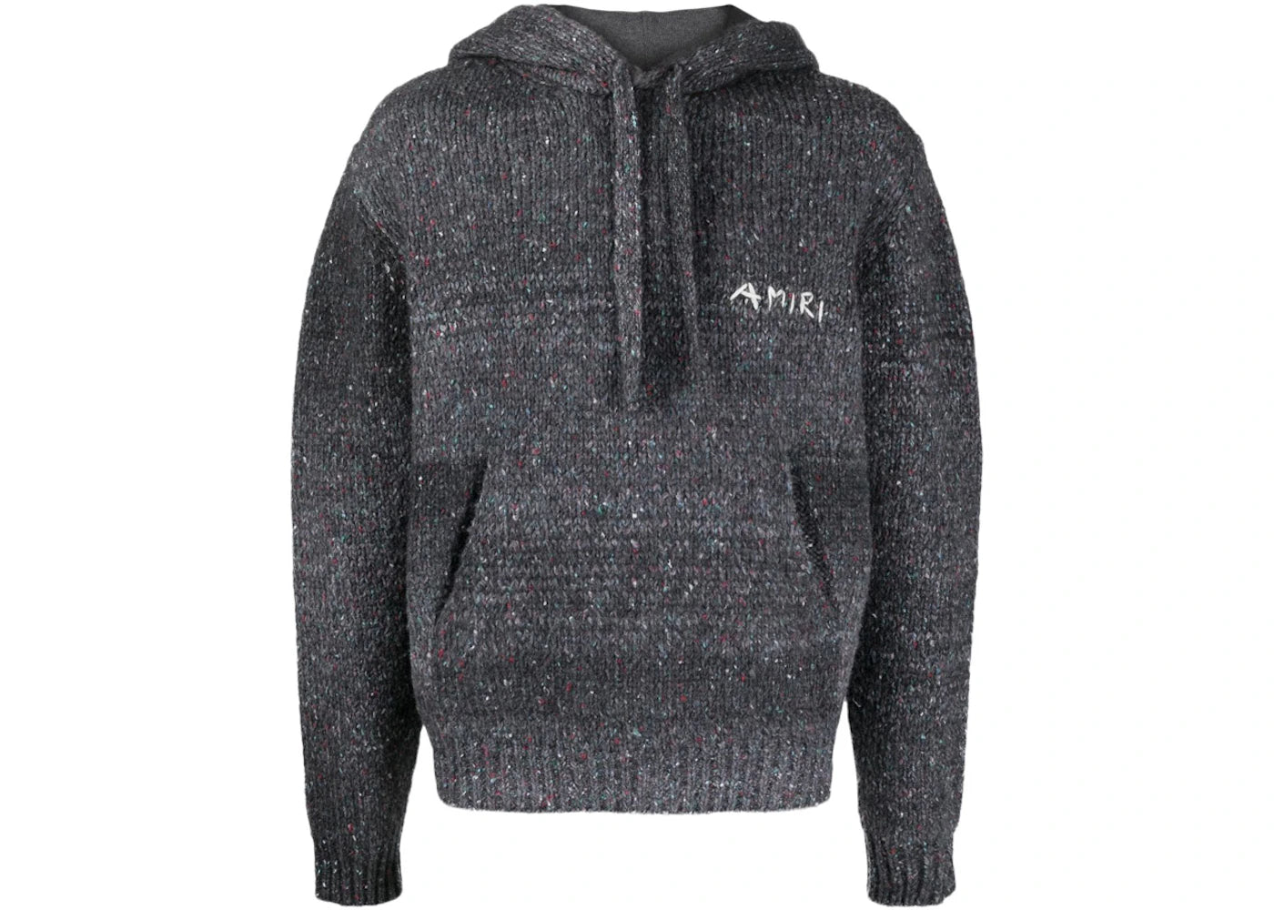 AMIRI Space Dye Knit Hoodie Dark Grey