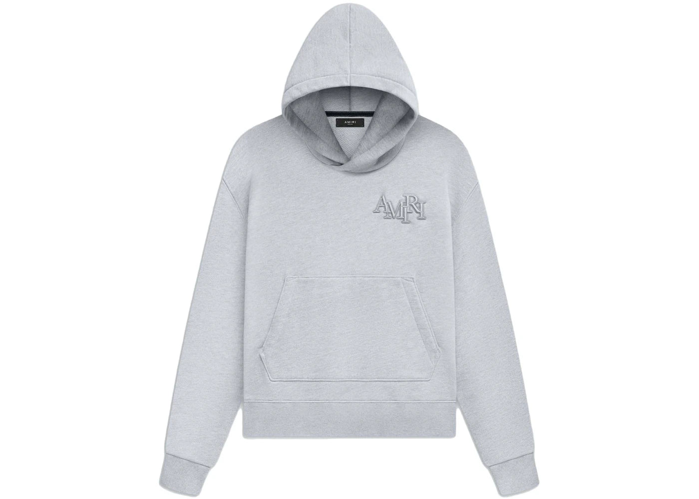 AMIRI Staggered Logo Hoodie Heather Grey